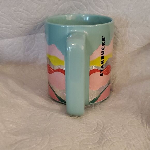 Starbucks Spring Teal Mountains Cup New - Picture 3 of 4